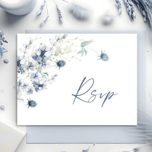 Elegante Dusty Blue Winter Foliage Watercolor UAWG Postkarte