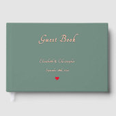 Elegante Dusty Green Rose Gold Weddings Anniversar Gästebuch (Vorderseite)