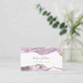 Elegante Dusty Lilac Agate Business Card Visitenkarte (Stehend Vorderseite)