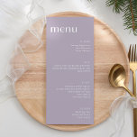 Elegante Dusty Lilac Parco Tassino Menükarte<br><div class="desc">Minimalistisches elegantes Art Déco Hochzeitliches Tessiner Menü im Dusty Lilac</div>