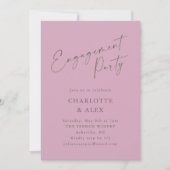 Elegante Dusty Mauve Calligrafy Engagement Party Einladung (Vorderseite)