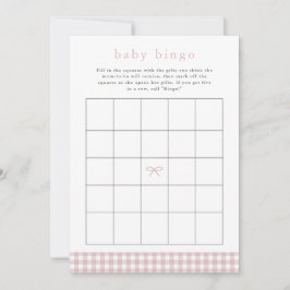 Elegante Dusty Pink Baby Shower Bingo Card Einladung
