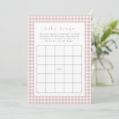 Elegante Dusty Pink Baby Shower Bingo Card Einladung (Stehend Vorderseite)