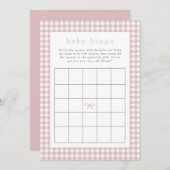 Elegante Dusty Pink Baby Shower Bingo Card Einladung (Vorne/Hinten)