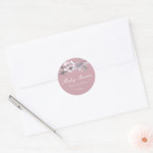Elegante Dusty Pink Floral Baby Shower Sticker (Umschlag)