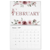 Elegante Dusty Pink Rose 2026 Kalender (Feb 2027)