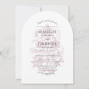 Elegante Dusty Rose Blumenstrauß Einladung