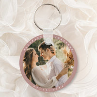 Elegante Dusty Rose Blush Foto Gastgeschenk Hochze