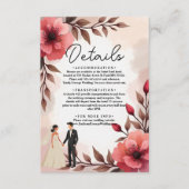 Elegante dusty Rose Braut und Groom Blumenhochzeit Begleitkarte (Vorderseite)