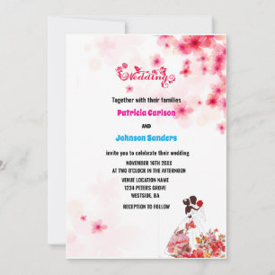 Elegante Dusty Rose, Burgund Pink Floral Wedding Einladung