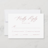 Elegante Dusty Rose Calligraphy Meal Choice Hochze RSVP Karte (Vorderseite)