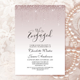 Elegante Dusty Rose Diamonds Engagement Party Einladung