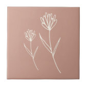 Elegante Dusty Rose Einfache Blumenname Fliese (Vorderseite)