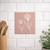 Elegante Dusty Rose Einfache Blumenname Fliese