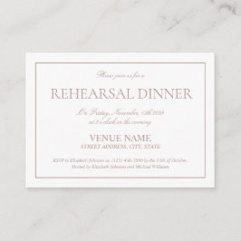 Elegante Dusty Rose Einfaches Probe Skript Begleitkarte