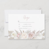Elegante Dusty Rose & Elfenbeinblütenhochzeit RSVP Karte (Vorderseite)