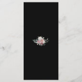 Elegante Dusty Rose Floral Black Wedding Menu Menükarte (Rückseite)