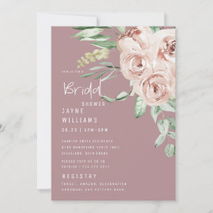 Elegante Dusty Rose Floral-Brautparty Einladung