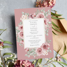 Elegante Dusty Rose Floral Gold Wedding