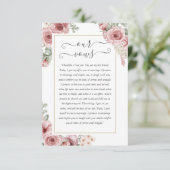 Elegante Dusty Rose Floral Wedding Vows Card Ankündigung (Stehend Vorderseite)