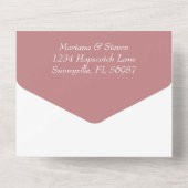 Elegante Dusty Rose Foto Hochzeit Einladung (Rückseite)