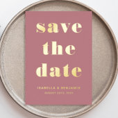 Elegante Dusty Rose Gold Save the Date Karte