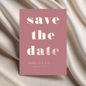 Elegante Dusty Rose Gold Save the Date Karte