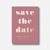 Elegante Dusty Rose Gold Save the Date Karte