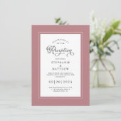 Elegante Dusty Rose Hochzeit Empfang Chic Romantis Begleitkarte (Stehend Vorderseite)