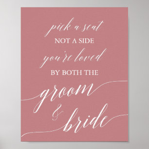 Elegante Dusty Rose Kalligrafie Wählen Sie ein Ste Poster