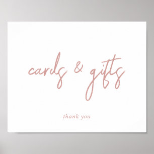Elegante Dusty Rose Karten und Geschenke-Zeichen Poster