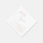 Elegante Dusty Rose Moderne Hochzeit Serviette (Ecke)