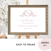 Elegante Dusty Rose Monogram Wedding Welcome Sign Poster