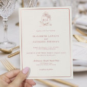 Elegante Dusty Rose Orchid Monogram Wedding Einladung