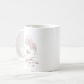 Elegante Dusty Rose Orchid Monogram Wedding Kaffeetasse (Vorderseite Links)