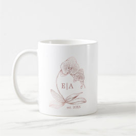 Elegante Dusty Rose Orchid Monogram Wedding Kaffeetasse