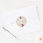Elegante Dusty Rose Orchid Monogram Wedding Runder Aufkleber (Umschlag)