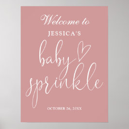 Elegante Dusty Rose Pink Baby Sprinkle Begrüßungsz Poster