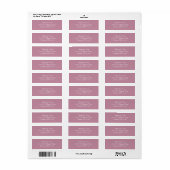 Elegante Dusty Rose Pink Rücksendeadresse (Vorne)