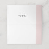 Elegante Dusty Rose Pink Stripe Wedding Platzkarte (Außenseite Aufgefaltet)