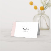 Elegante Dusty Rose Pink Stripe Wedding Platzkarte (Rückseite)