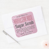 Elegante Dusty Rose Rosa Blütenzucker-Siegel Quadratischer Aufkleber (Umschlag)