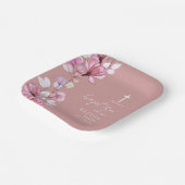 Elegante Dusty Rose Rosa Elegante Blumentaufe Pappteller (Gewinkelt)