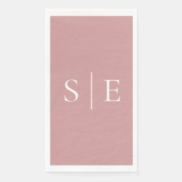 Elegante Dusty Rose Rosa Monogramm Minimalistisch Serviette