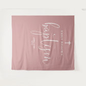 Elegante Dusty Rose Rosa Taufe Foto Hintergrund Wandteppich (Vorderseite (Horizontal))