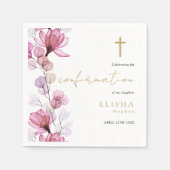 Elegante Dusty-Rose Transparente Blumenbestätigung Serviette (Vorderseite)