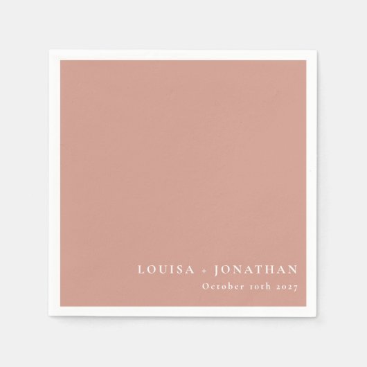 Elegante Dusty Rose Trendy Minimal Custom Serviette (Vorderseite)