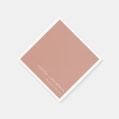 Elegante Dusty Rose Trendy Minimal Custom Serviette (Ecke)