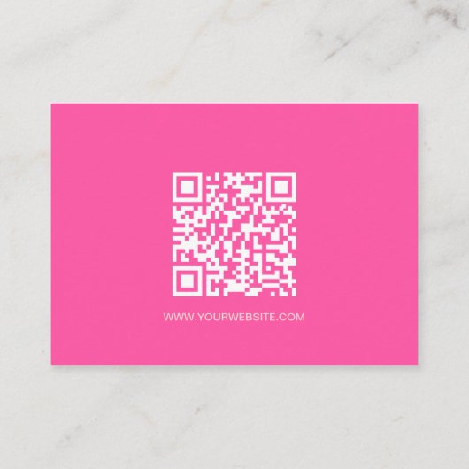Elegante Dusty Rose Typografie Rosa QR-Code Begleitkarte (Rückseite)