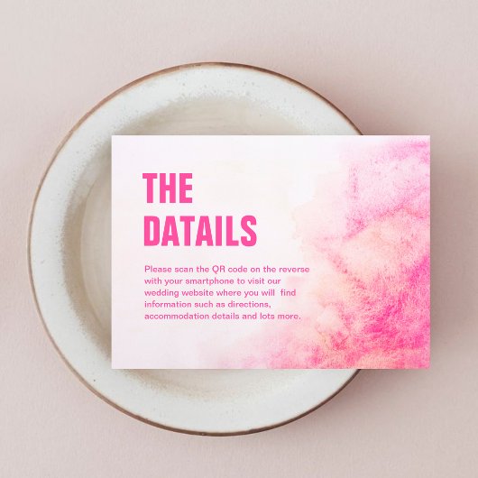 Elegante Dusty Rose Typografie Rosa QR-Code Begleitkarte